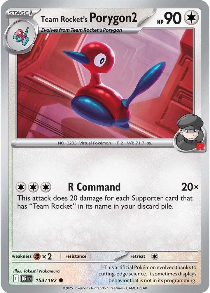 Team Rockets Porygon2 - 154/182 - Common - Reverse Holo