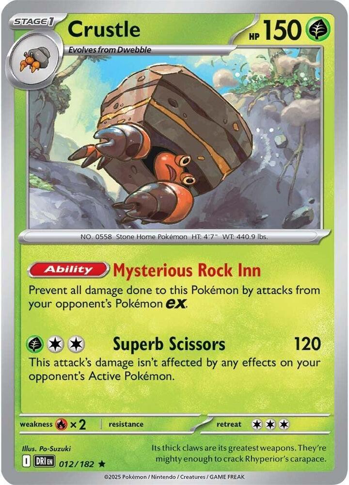 Crustle - 012/182 - Holo Rare - Reverse Holo