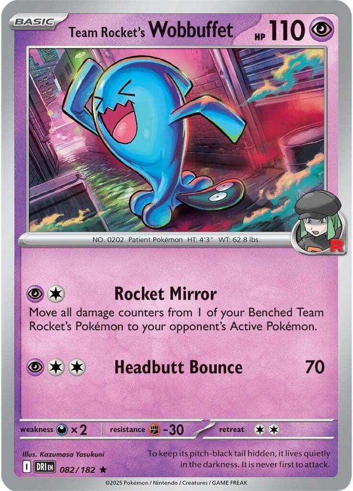 Team Rockets Wobbuffet - 082/182 - Holo Rare - Reverse Holo