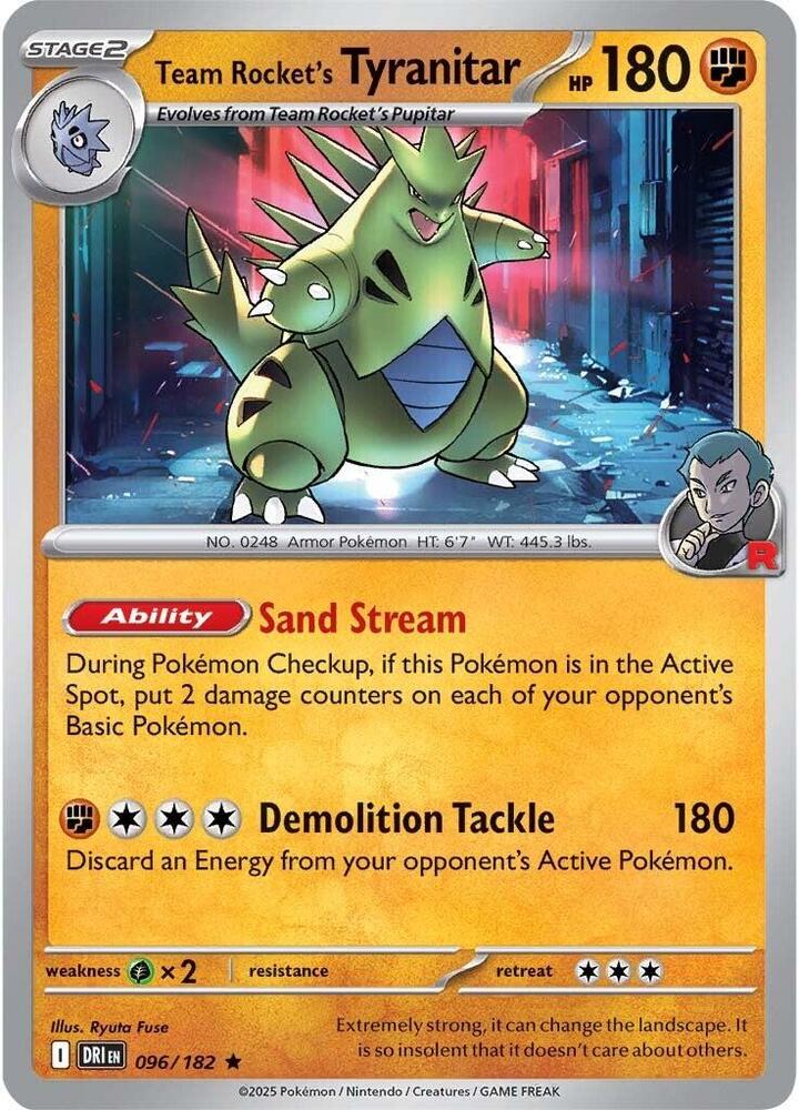 Team Rockets Tyranitar - 096/182 - Holo Rare - Reverse Holo