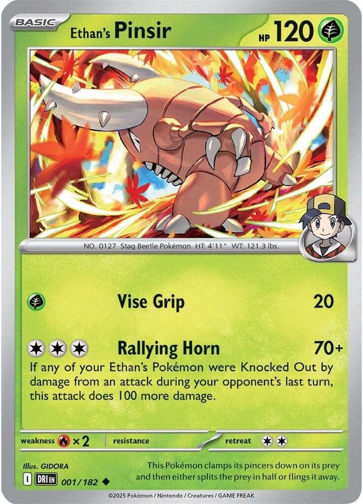 Ethans Pinsir - 001/182 - Uncommon - Reverse Holo