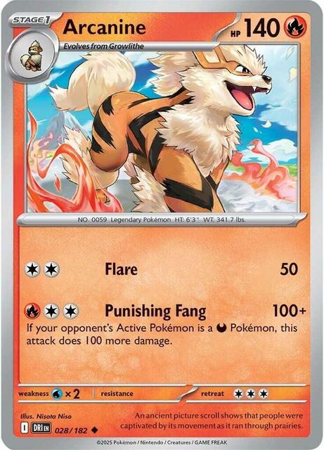 Arcanine - 028/182 - Uncommon - Reverse Holo