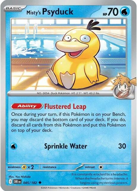 Misty's Psyduck - 045/182 - Uncommon - Reverse Holo
