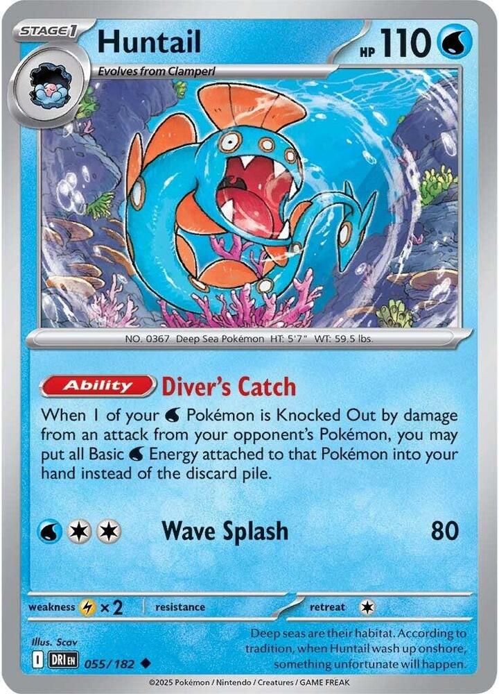 Huntail - 055/182 - Uncommon - Reverse Holo
