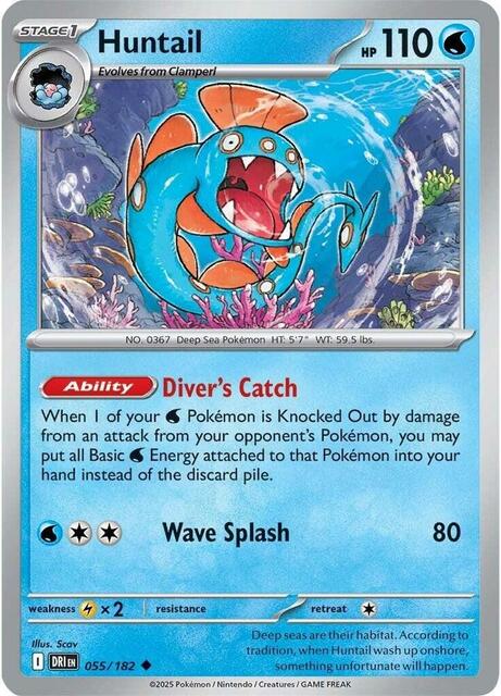 Huntail - 055/182 - Uncommon - Reverse Holo