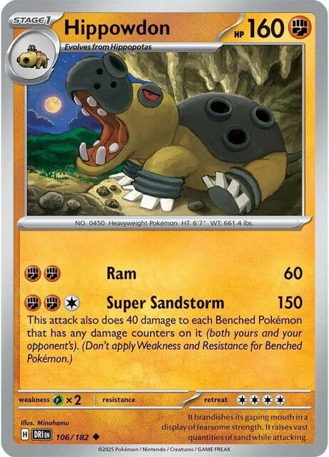 Hippowdon - 106/182 - Uncommon - Reverse Holo