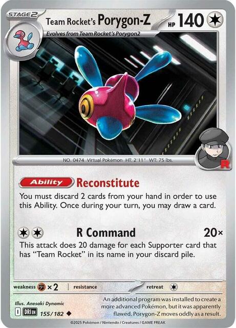 Team Rocket's Porygon-Z - 155/182 - Uncommon - Reverse Holo