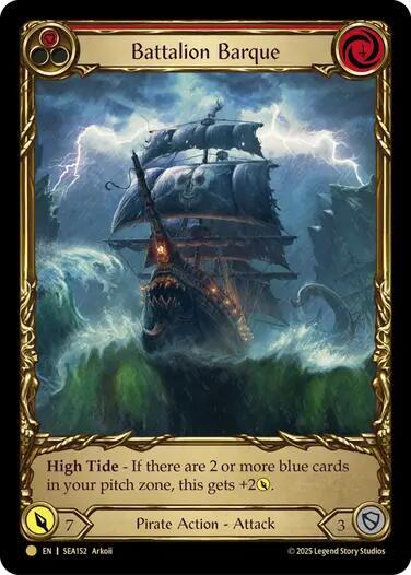 Battalion Barque (Red) (Treasure) - Cold Foil