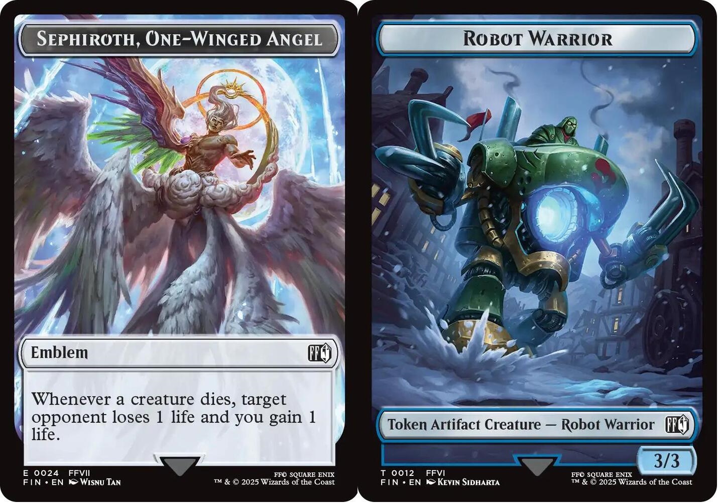 Emblem - Sephiroth, One-Winged Angel // Robot Warrior Double-Sided Token (Final Fantasy)