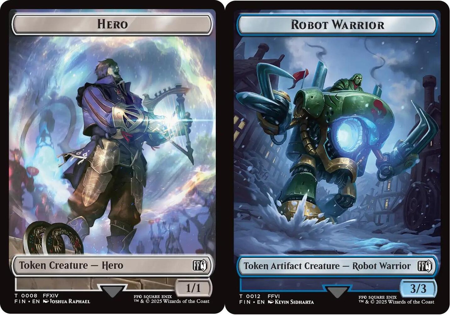 Hero (0008) // Robot Warrior (0012) Double-Sided Token