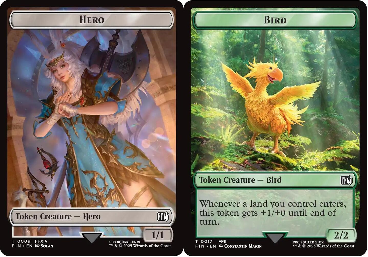 Hero (0009) // Bird (0017) Double-Sided Token