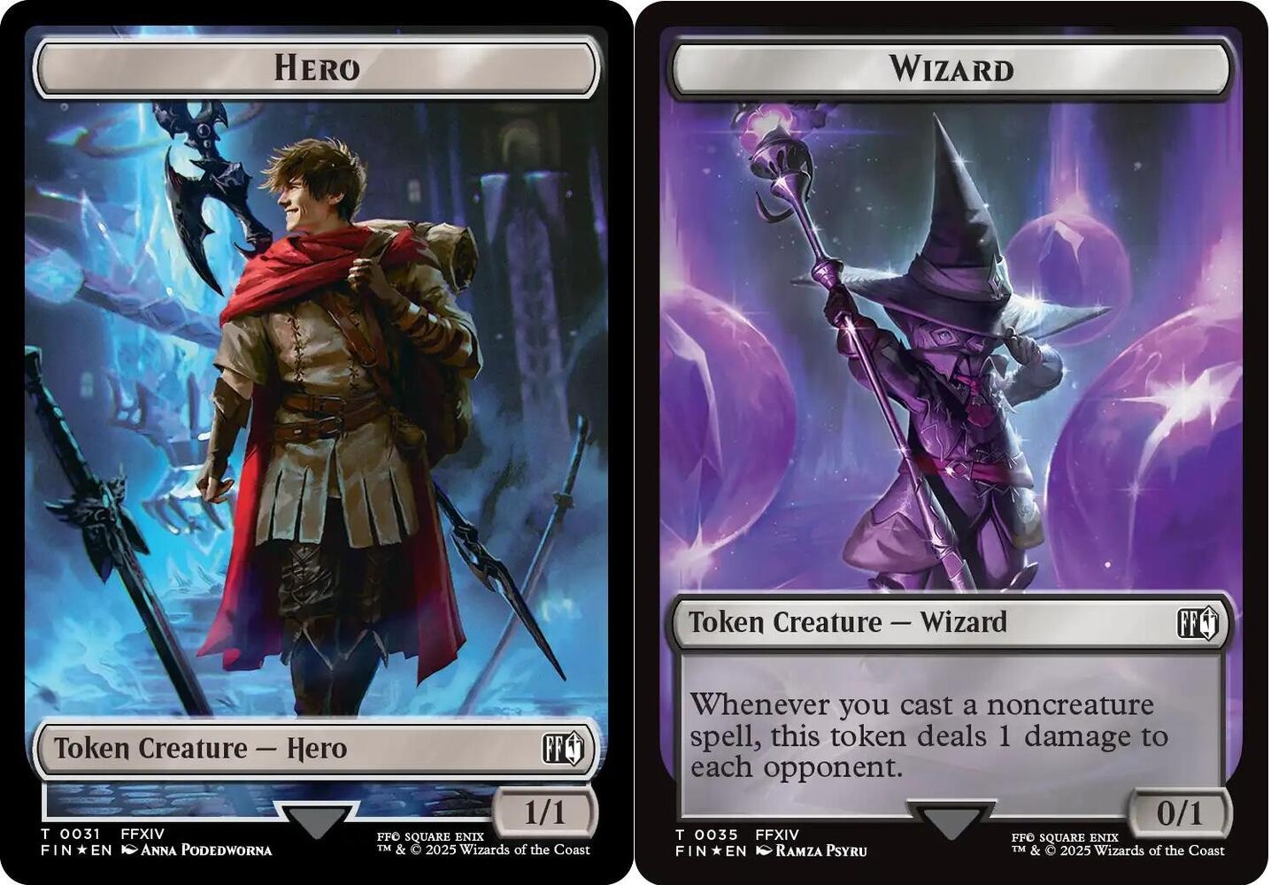 Hero (0031) // Wizard (0035) Double-Sided Token - Surge Foil