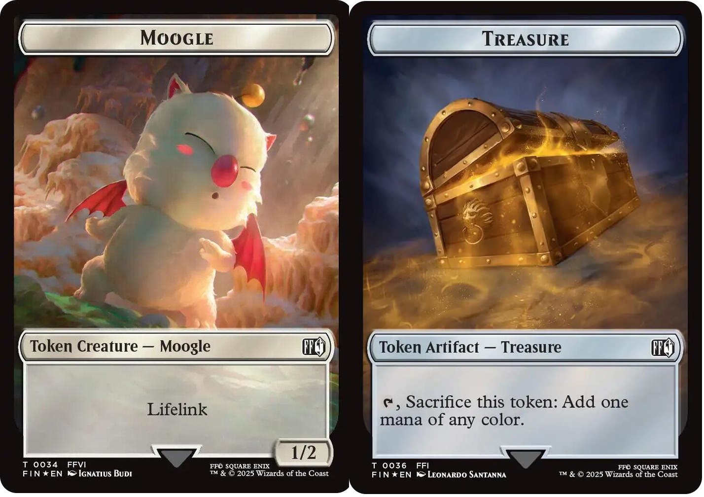 Moogle (0034) // Treasure (0036) Double-Sided Token - Surge Foil