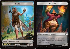 Hero (0002) // Wizard (0014) Double-Sided Token - Foil