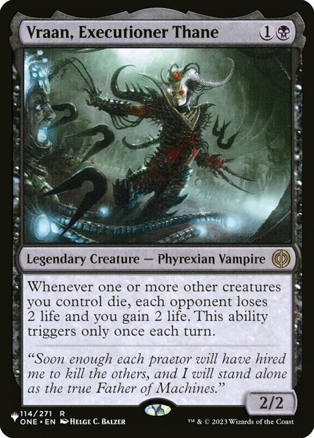 Vraan, Executioner Thane - The List