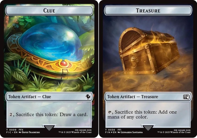 Clue (0009) // Treasure (0036) Double-Sided Token - Surge Foil