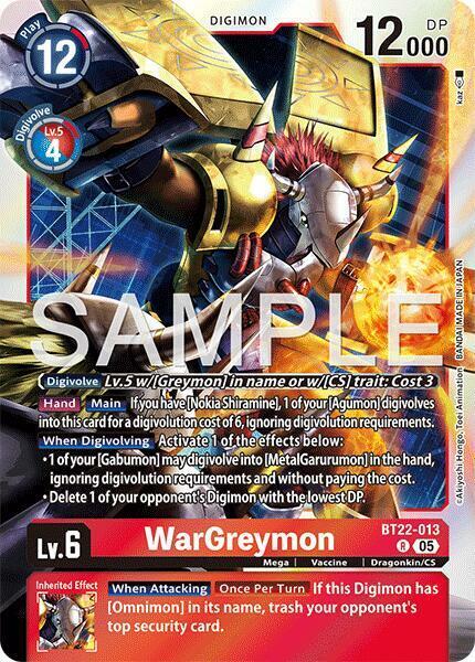 WarGreymon - BT22-013 - R - Foil