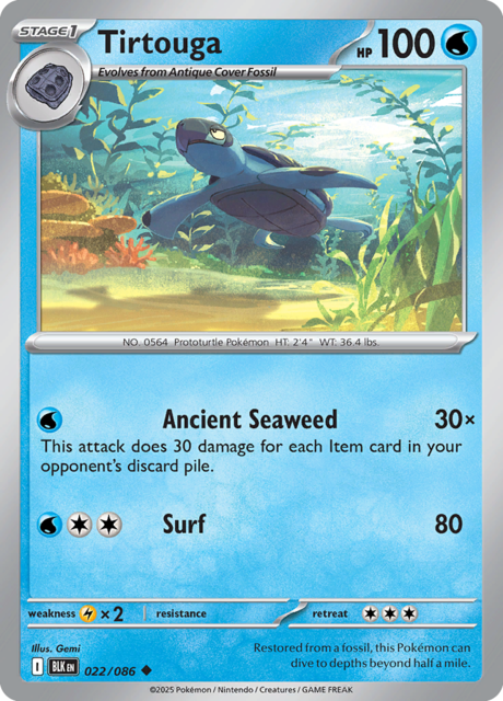 Tirtouga - 022/086 - Uncommon - Reverse Holo