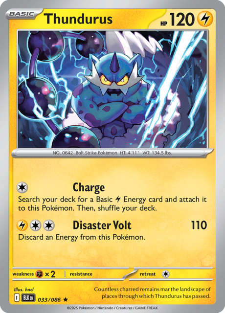Thundurus - 033/086 - Rare - Reverse Holo