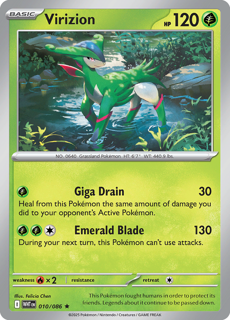 Virizion - 010/086 - Rare - Reverse Holo