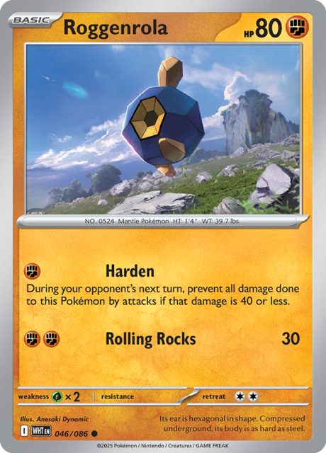 Roggenrola - 046/086 - Common - Reverse Holo
