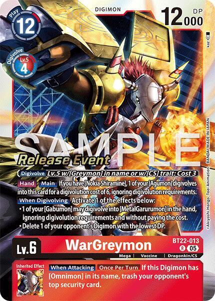 WarGreymon - BT22-013 - R - Foil