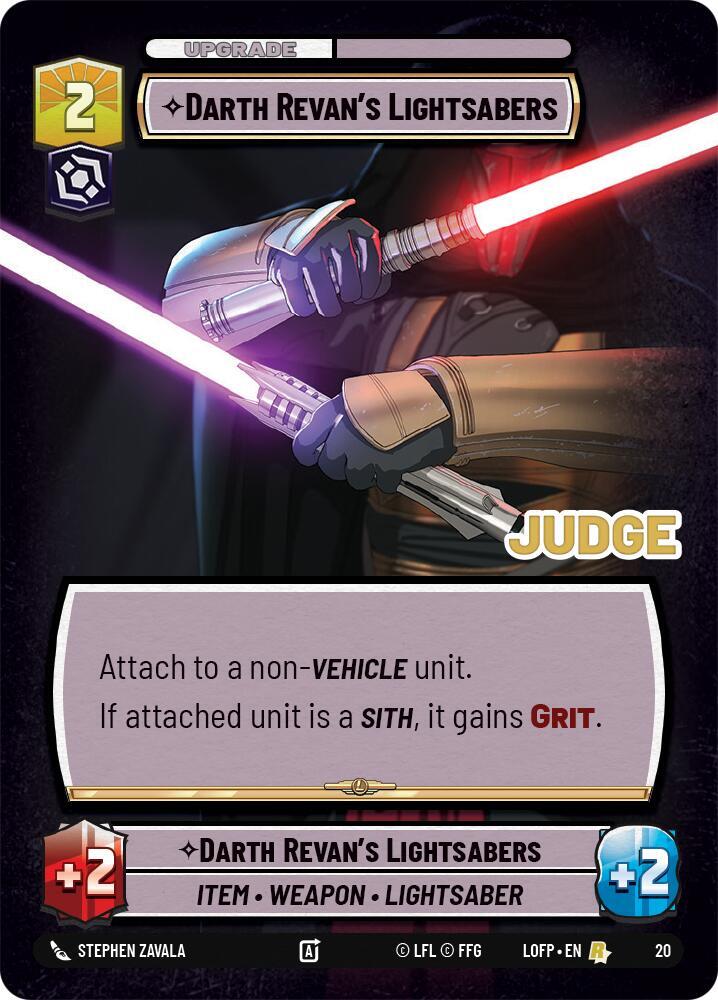 Darth Revans Lightsabers (Judge Promo)