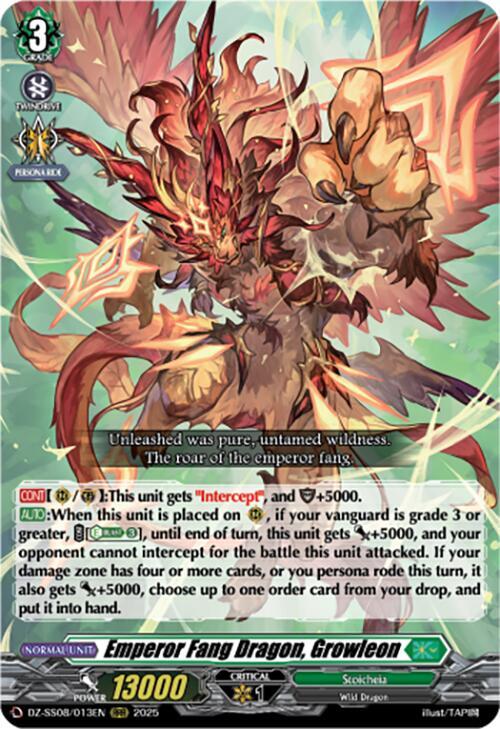 Emperor Fang Dragon, Growleon - DZ-SS08/013EN  - RRR