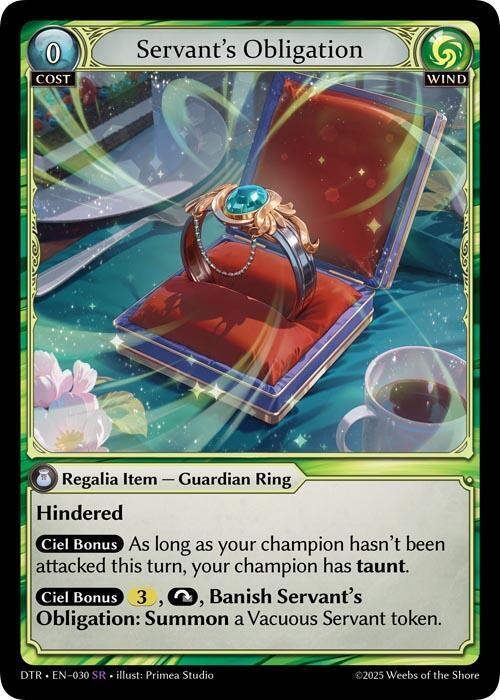 Servants Obligation - 30 - SR - Foil