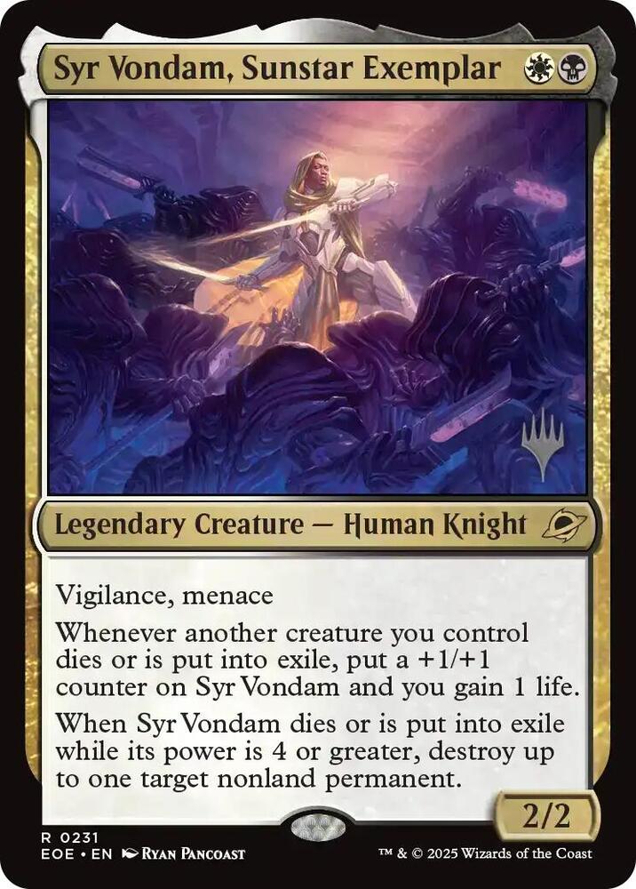 Syr Vondam, Sunstar Exemplar - Promo Pack