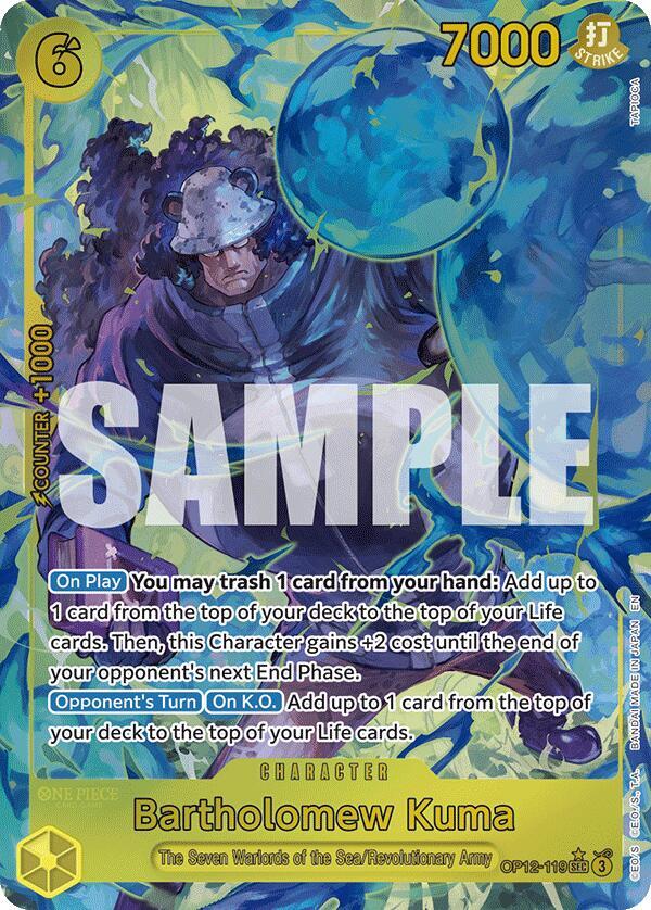 Bartholomew Kuma (Alternate Art) - OP12-119 - SEC - Foil - One Piece Card  Game  One Piece Card Game Singles  OP-12: Legacy of the Master -  Collector's Cache LLC