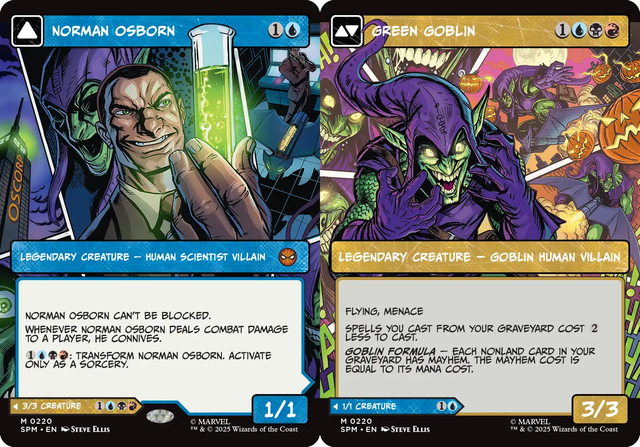 green goblin mtg card Norman Osborn // Green Goblin  Marvel's Spider-Man (SPM) #220  Scryfall Magic:  The Gathering Search