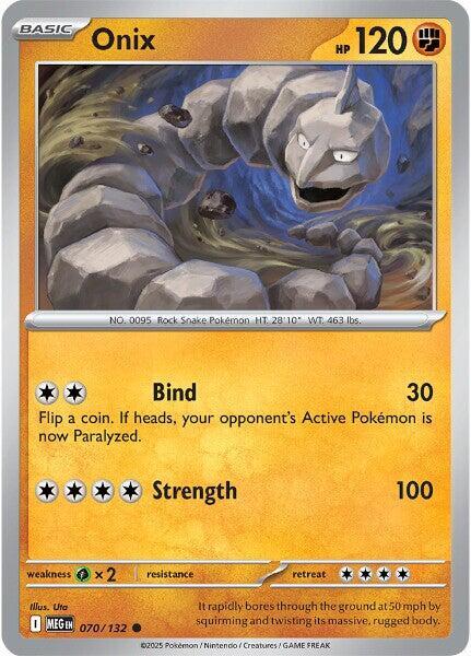 Onix - 070/132 - Common - Pokemon Pokemon Singles Mega Evolution Base Set - Collector Legion Onix - 070/132 - Common - Pokemon Pokemon Singles Mega Evolution Base Set - Collector Legion