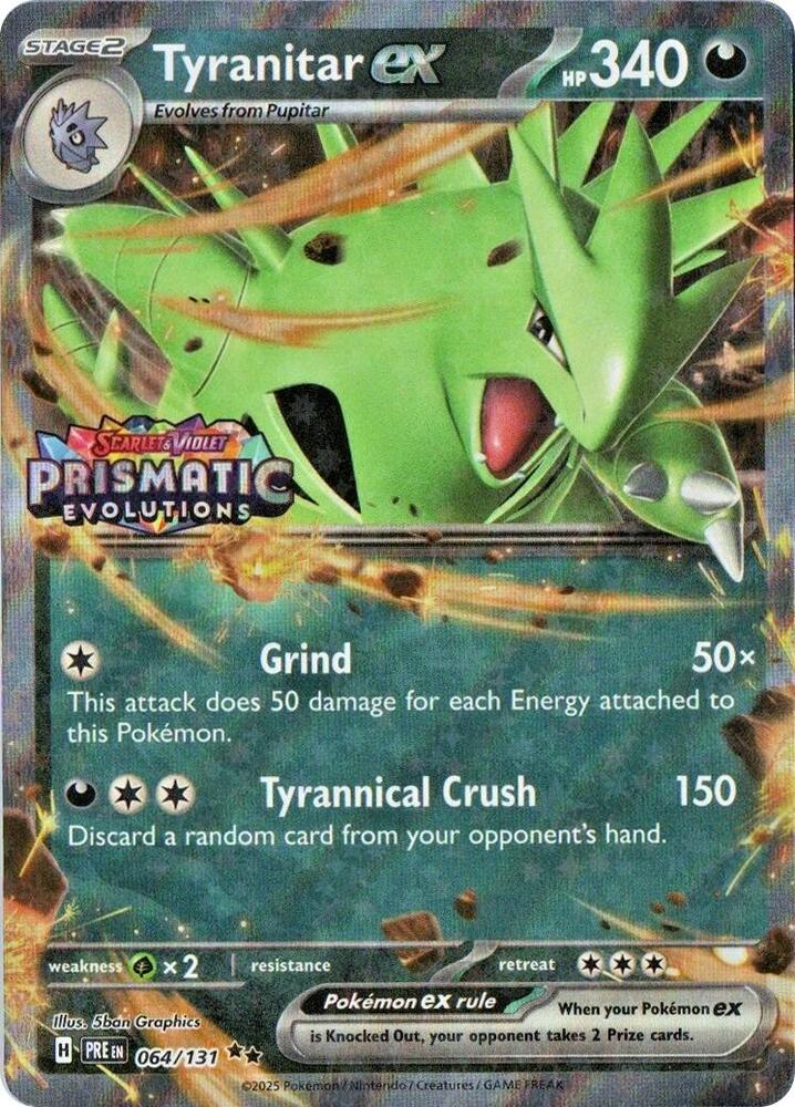 Tyranitar ex - 064/131 - (Prismatic Evolutions Stamp)
