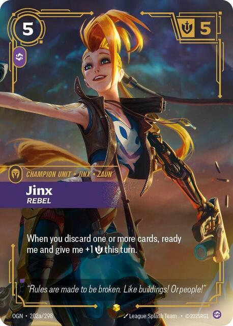 Jinx - Rebel (Alternate Art) - 202a/298 - Showcase - Foil