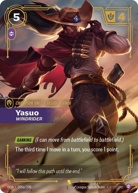 Yasuo - Windrider (Alternate Art) - 205a/298 - Showcase - Foil