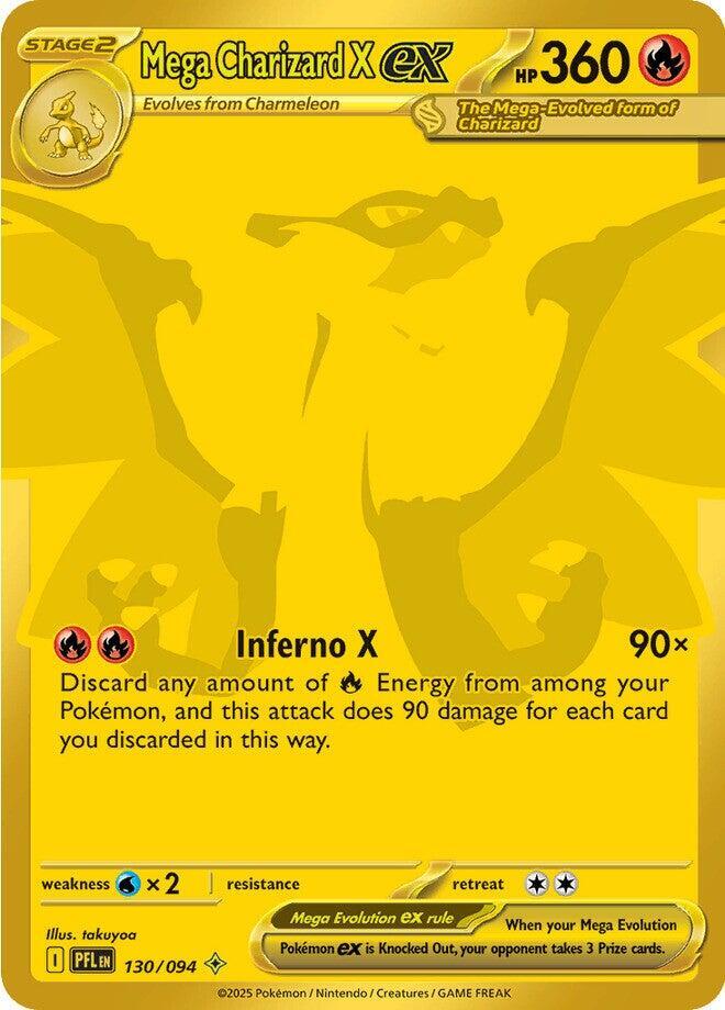 Mega Charizard X ex - 130/094 - Mega Hyper Rare - Pokemon Singles  Mega  Evolution - Phantasmal Flames - A Hidden Fortress