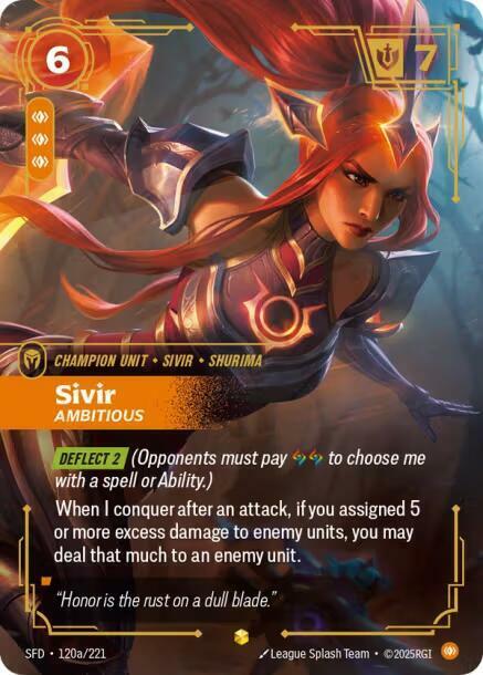 Sivir - Ambitious (Alternate Art) - 120a/221 - Showcase - Foil
