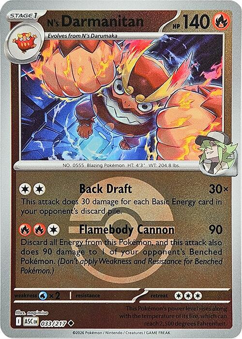 N's Darmanitan (Poke Ball) - 033/217 - Uncommon - Reverse Holo