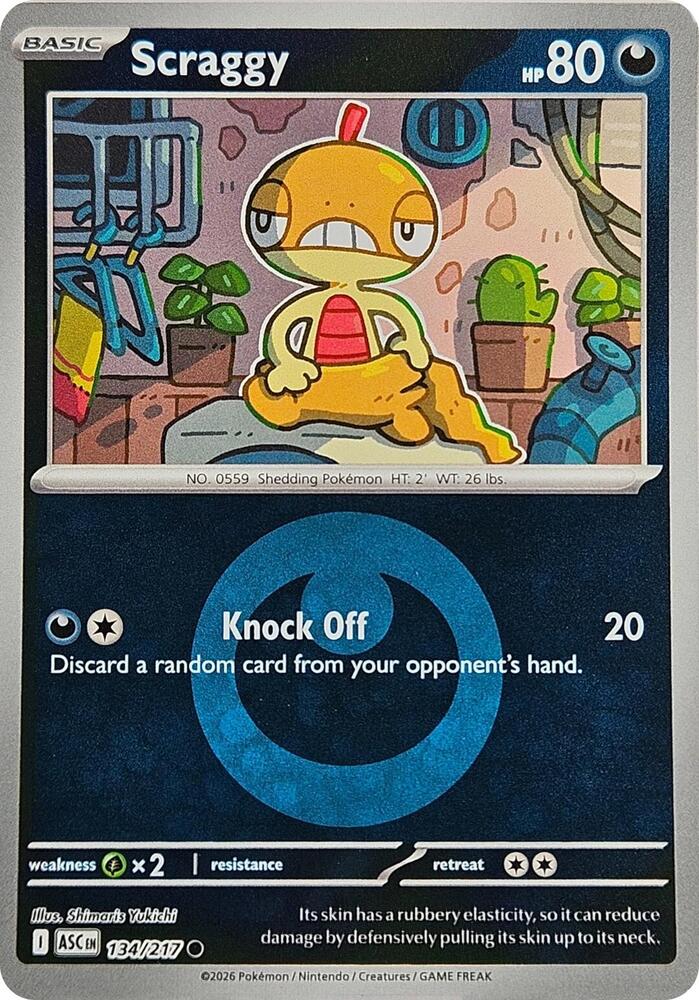 Scraggy (Energy Symbol) - 134/217 - Common - Reverse Holo