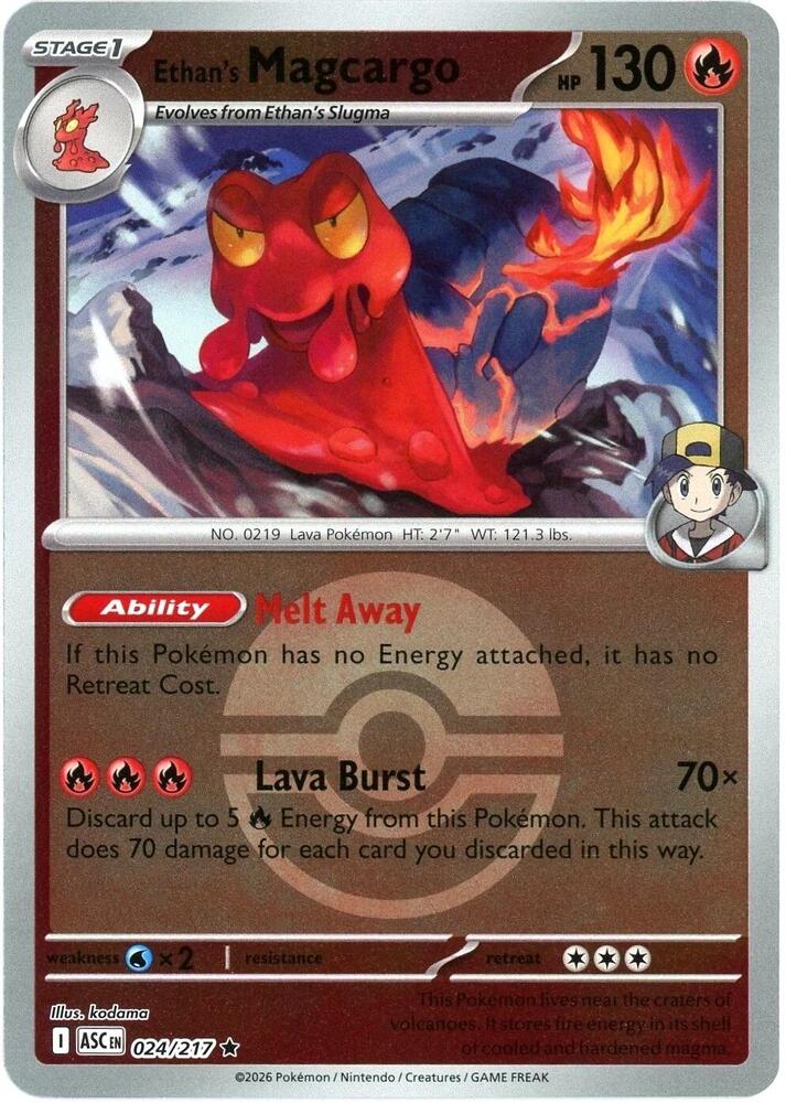Ethan's Magcargo (Poke Ball) - 024/217 - Rare - Reverse Holo