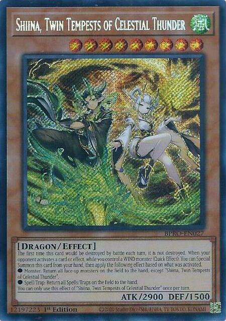 Shiina, Twin Tempests of Celestial Thunder - BPRO-EN027 - Secret Rare - 1st Edition