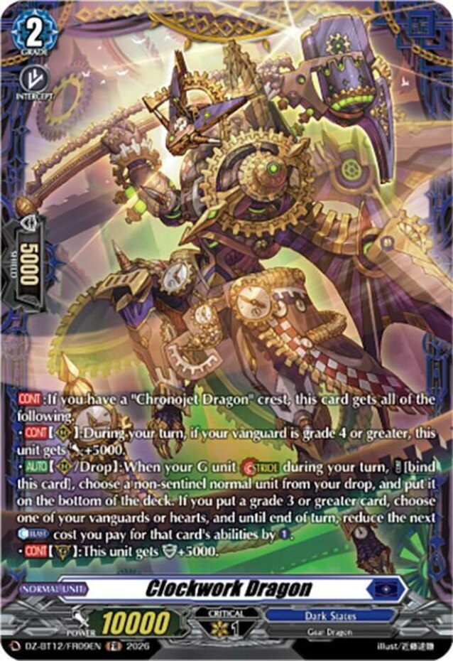 x1 Clockwork Dragon (FR) - DZ-BT12/FR09EN - Frame Rare CFV M/NM | eBay