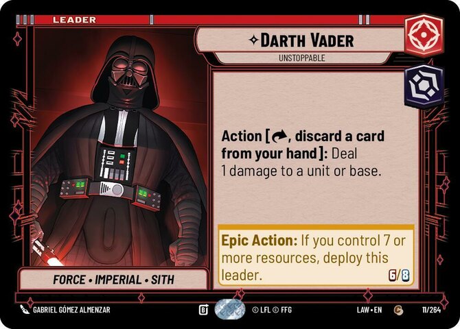 4X-Darth Vader - Unstoppable-SWU07-A Lawless Time-Star Wars