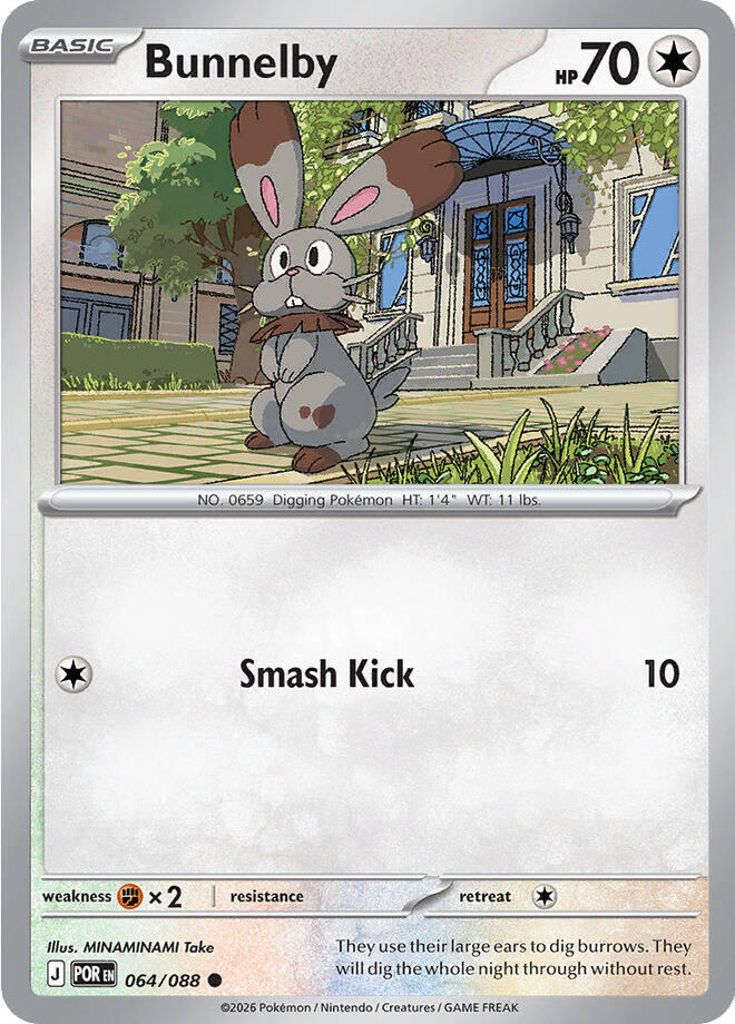 Bunnelby - 064/088 - Common - Reverse Holo