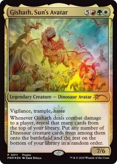 mtg altered art cards for sale Gishath, Sun's Avatar DINOSAUR Tribal Magic MTG Commander Deck –  CommanderComplete