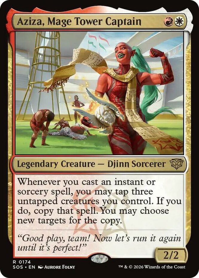 Aziza, Mage Tower Captain - Foil Light Play, English Magic the