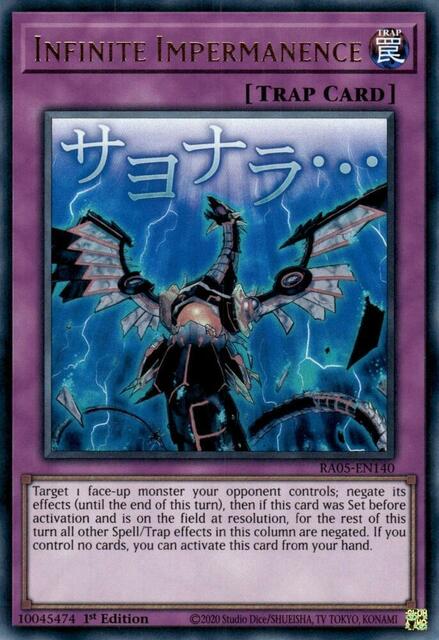 Infinite Impermanence - RA05-EN140 - Ultra Rare - 1st Edition