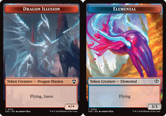 Dragon Illusion // Elemental (0002) Double-Sided Token