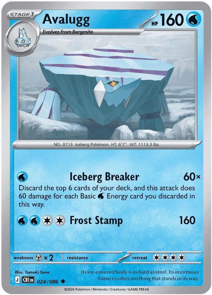 Avalugg - 024/086 - Uncommon - Reverse Holo